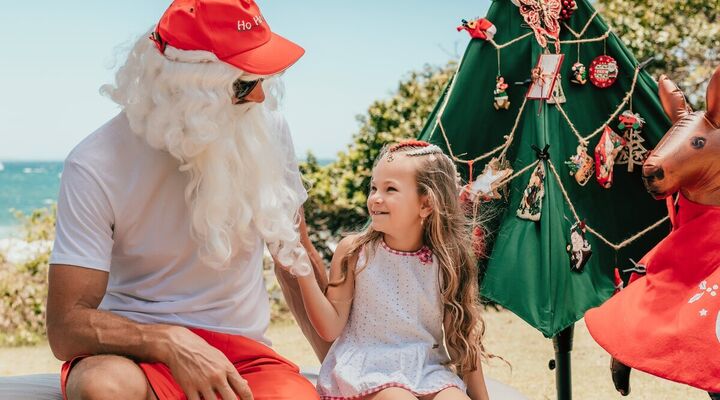 Llittle girl and santa